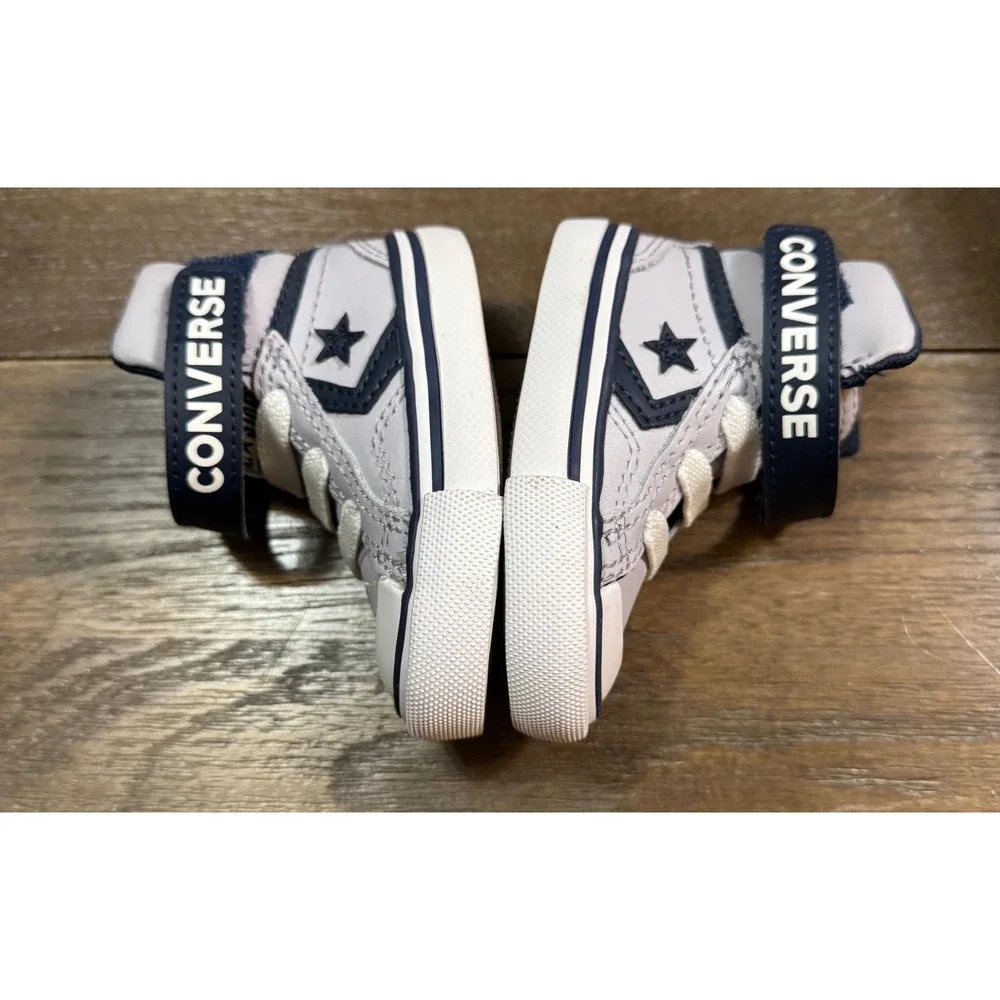 Converse Pro Blaze Strap Hi Kids Sneakers Grey Navy A08475C Size 4 Infant